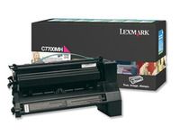 Genuine Original Lexmark C7700MH Magenta Return Program Toner Cartridge, High Yield Magenta Laser Printer Cartridge for C770 and C772