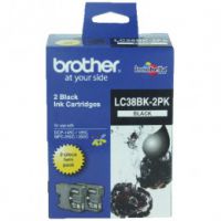 Original Brother LC38BK Twin Pack Black Ink Tank for DCP145C, 165C, 195C MFC250C, 255CW, 290C, 295CN