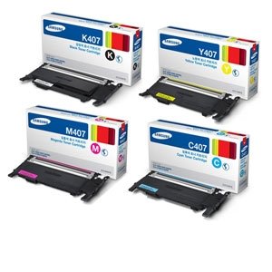 Value Pack Original Samsung CLT 407S Toner, Full Set