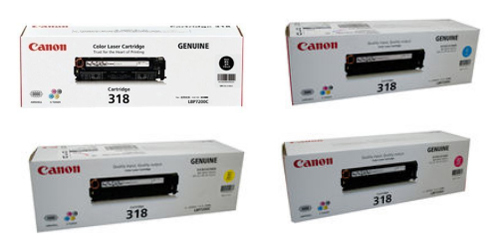 Original Canon 318 Toner CMYK for LBP7200cd LBP7200cdn LBP7680cx