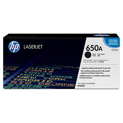 Genuine Original HP 650A CE270A Black Toner for CP5525 Printer