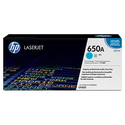 Genuine Original HP 650A CE271A Cyan Toner for CP5525 Printer