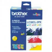 Original Brother LC38CL3PK Colour Value Pack CMY Ink Tank for DCP145C, 165C, 195C MFC250C, 255CW, 290C, 295CN
