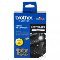 Original Brother LC67 BK2PK Black Twin Pack Ink Tank for MFC490CW, 795CW, 990CW, 5890CW, 6490CW, 6890CDW (A3)  DCP585CW, 6690CW